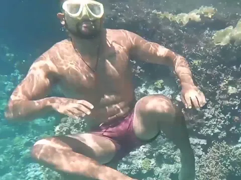 Experienced diver dives into his..