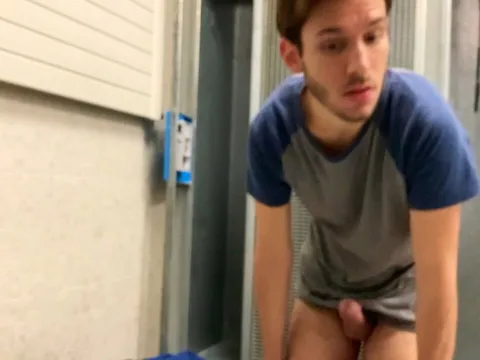 Youthful inexperienced caught stroking
