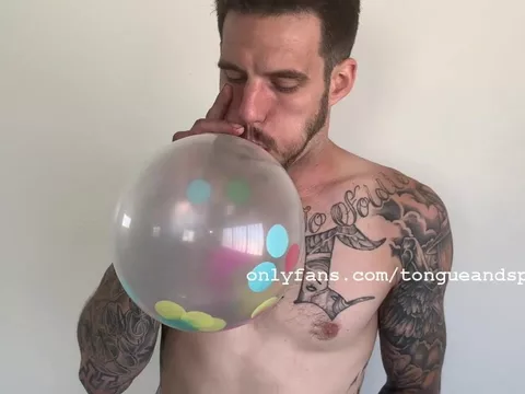 Balloon Fetish - TJ Lee Blows Balloons..